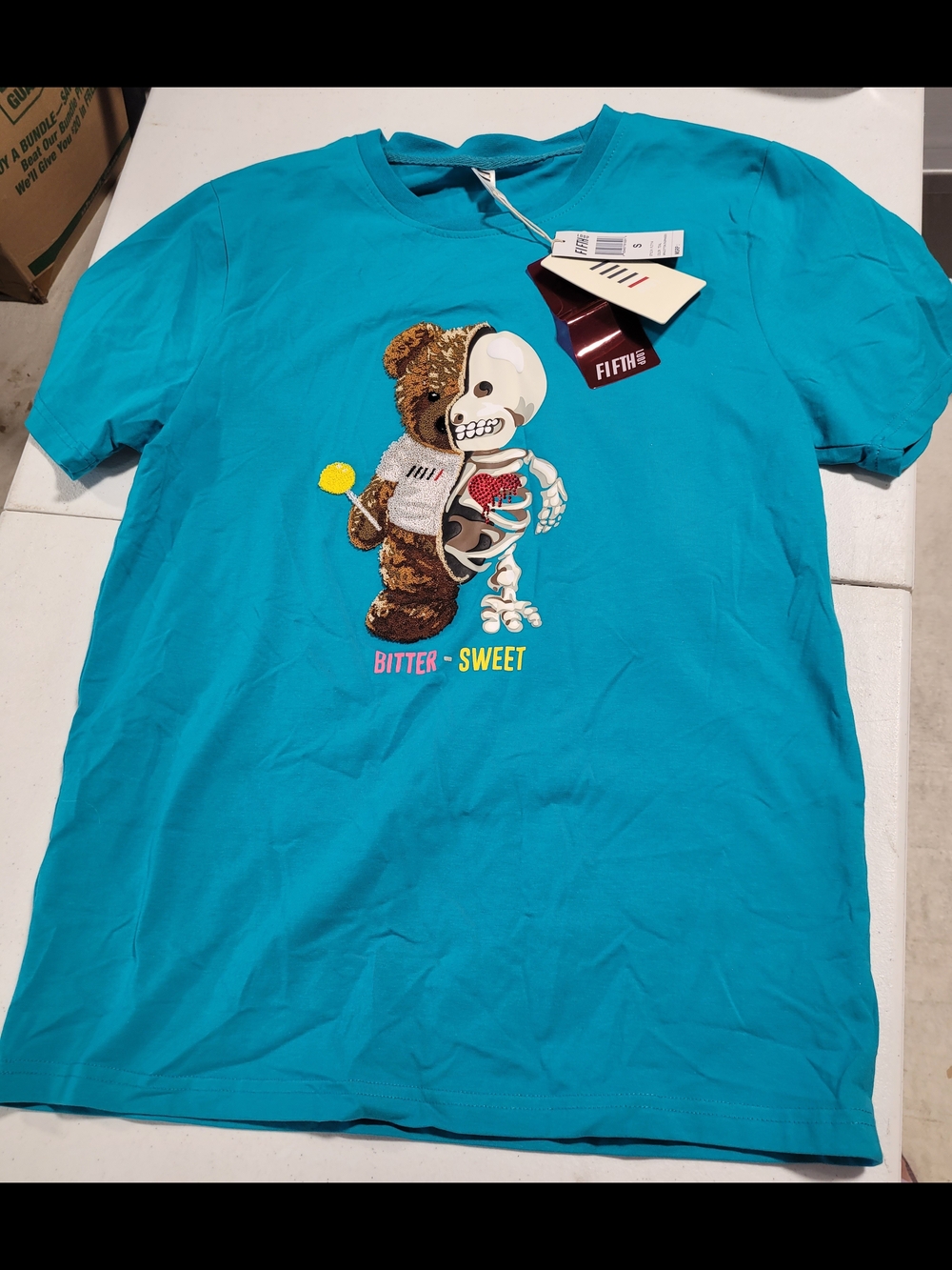 Men’s Turquoise 'Bitter - Sweet' Graphic Tee - Picture 1 of 5